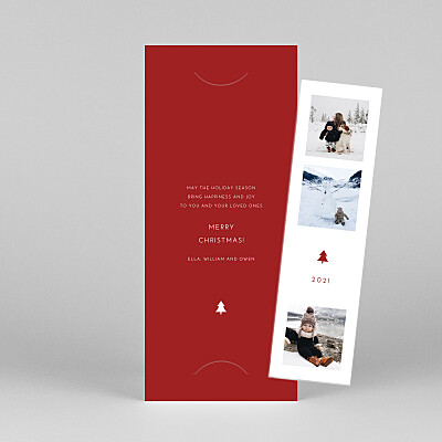 Elegant sapling (bookmark) red red christmas cards Elegant sapling (bookmark) red red christmas cards