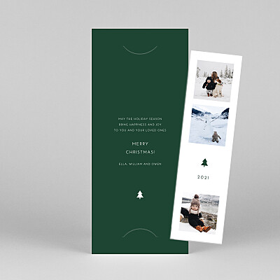 Elegant sapling (bookmark) green green christmas cards Elegant sapling (bookmark) green green christmas cards