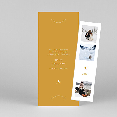 Elegant star (bookmark) yellow christmas cards Elegant star (bookmark) yellow christmas cards