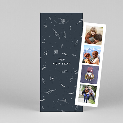 Elegant foliage (bookmark) blue blue christmas cards Elegant foliage (bookmark) blue blue christmas cards