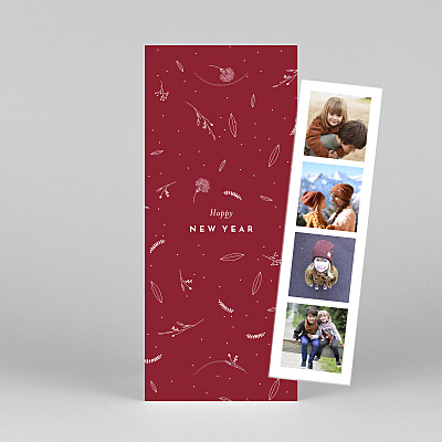 Elegant foliage (bookmark) red red christmas cards Elegant foliage (bookmark) red red christmas cards