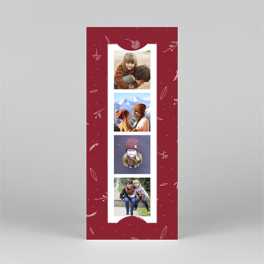 Christmas Cards 2022 Elegant Foliage (Bookmark) Red - View 2 Christmas Cards 2022 Elegant Foliage (Bookmark) Red - View 2