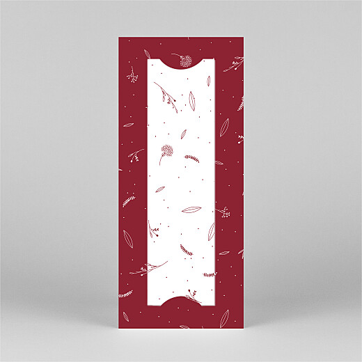 Christmas Cards Elegant foliage (bookmark) red - View 3