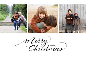 A very good year 3 photos white christmas cards A very good year 3 photos white christmas cards