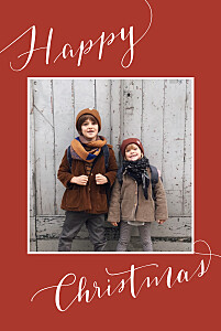 Swing 2 photos (4 pages) red new year christmas cards Swing 2 photos (4 pages) red new year christmas cards