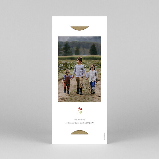 Christmas Cards Watercolour Foliage (Bookmark) White - View 4 Christmas Cards Watercolour Foliage (Bookmark) White - View 4