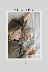 Pastel frame grey grey baby thank you cards Pastel frame grey grey baby thank you cards