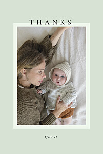 Pastel frame green green baby thank you cards Pastel frame green green baby thank you cards