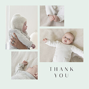 Candy floss green white baby thank you cards Candy floss green white baby thank you cards