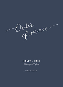 Swing (portrait) blue wedding order of service booklets Swing (portrait) blue wedding order of service booklets