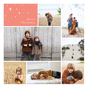 Under the stars coral white christmas cards Under the stars coral white christmas cards