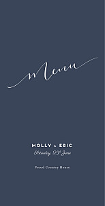 Swing blue wedding menus Swing blue wedding menus