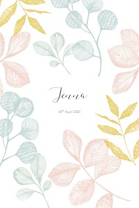 Midnight foliage (portrait) pink baby announcements Midnight foliage (portrait) pink baby announcements
