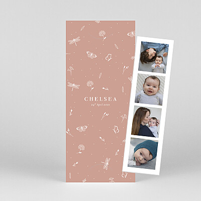 Elegant butterfly (bookmark) pink orange baby announcements Elegant butterfly (bookmark) pink orange baby announcements