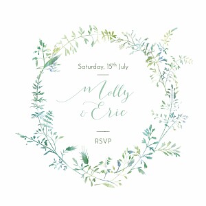 Country meadow (square) green rsvp cards Country meadow (square) green rsvp cards