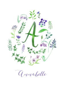 Small Posters Floral alphabet white Small Posters Floral alphabet white