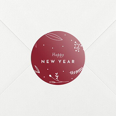 Elegant foliage red christmas stickers Elegant foliage red christmas stickers