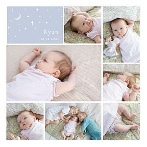 Under the stars blue girls baby announcements Under the stars blue girls baby announcements