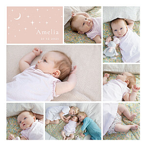 Under the stars pink pink baby announcements Under the stars pink pink baby announcements