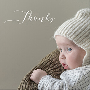 Calligraphy (square) (4 pages) white white baby thank you cards Calligraphy (square) (4 pages) white white baby thank you cards
