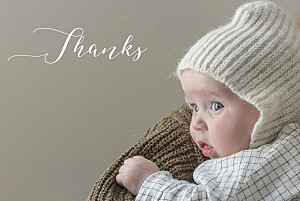 Calligraphy (landscape) white girls baby thank you cards Calligraphy (landscape) white girls baby thank you cards