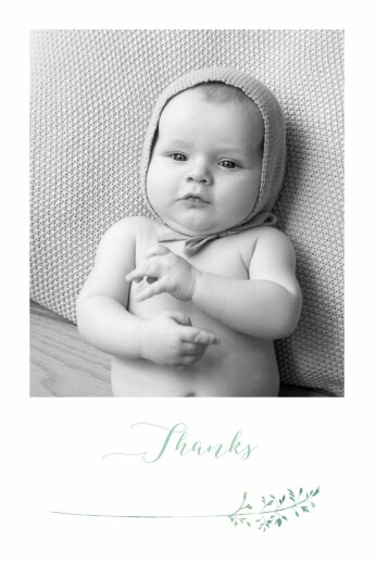 Baby Thank You Cards Country Meadow Green - Front