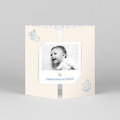 Soaring (gatefold) blue blue christening invitations Soaring (gatefold) blue blue christening invitations