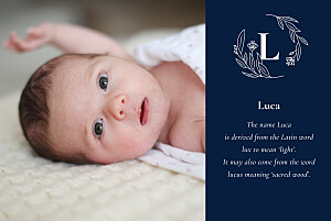Floral emblem blue floral baby announcements Floral emblem blue floral baby announcements