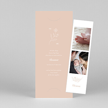 Floral emblem (bookmark) pink baby announcements Floral emblem (bookmark) pink baby announcements
