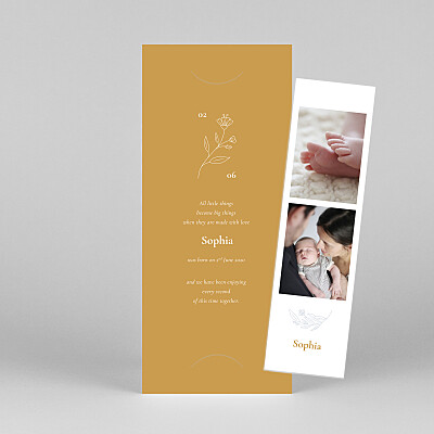 Floral emblem (bookmark) yellow floral baby announcements Floral emblem (bookmark) yellow floral baby announcements