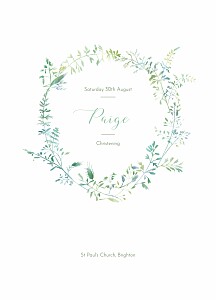 Country meadow green christening order of service booklets Country meadow green christening order of service booklets