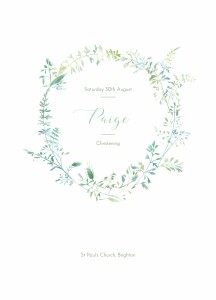 Christening Order of Service Booklets Country Meadow Green
