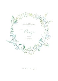 Christening Order of Service Booklets Cover Country Meadow Green