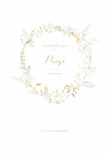 Christening Order of Service Booklets Country Meadow Sand
