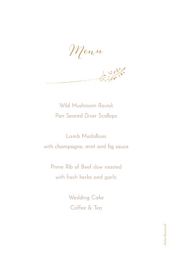 Christening Menus Country Meadow Sand - Back Christening Menus Country Meadow Sand - Back