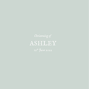 Baby's breath (foil) green modern christening invitations Baby's breath (foil) green modern christening invitations