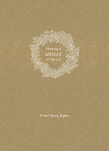 Baby's breath kraft christening order of service booklets Baby's breath kraft christening order of service booklets