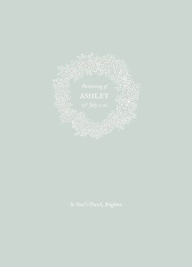 Christening Order of Service Booklets Baby's Breath Green
