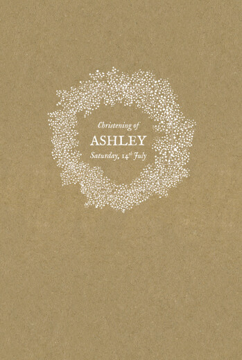 Christening Menus Baby's Breath Kraft - Front Christening Menus Baby's Breath Kraft - Front