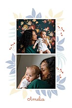 Baby Announcements Budding border blue Baby Announcements Budding border blue