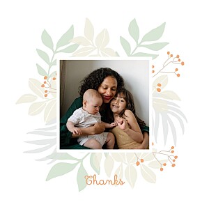 Budding border green green baby thank you cards Budding border green green baby thank you cards