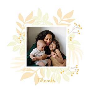 Budding border orange orange baby thank you cards Budding border orange orange baby thank you cards