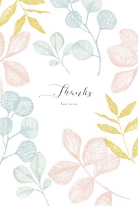 Midnight foliage 4 pages (portrait) pink pink baby thank you cards Midnight foliage 4 pages (portrait) pink pink baby thank you cards