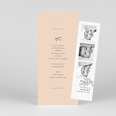 Budding branch (bookmark) pink pink christening invitations Budding branch (bookmark) pink pink christening invitations