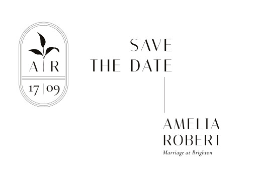 Save The Dates Ikebana White - Front Save The Dates Ikebana White - Front