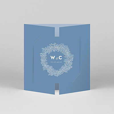 Baby's breath gatefold blue vintage wedding invitations Baby's breath gatefold blue vintage wedding invitations