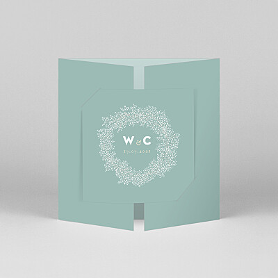 Baby's breath gatefold green green wedding invitations Baby's breath gatefold green green wedding invitations