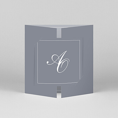 Chic border (gatefold) grey grey wedding invitations Chic border (gatefold) grey grey wedding invitations
