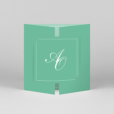 Chic border (gatefold) green green wedding invitations Chic border (gatefold) green green wedding invitations