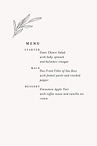 Budding branch chalk christening menus Budding branch chalk christening menus